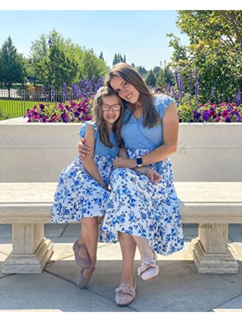 Mommy and Me Matching Flutter-Sleeve Dresses